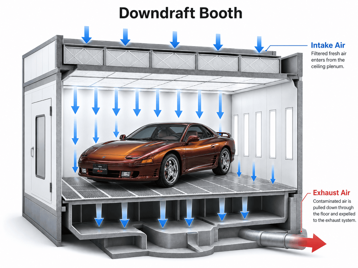 Downdraft booth diagram